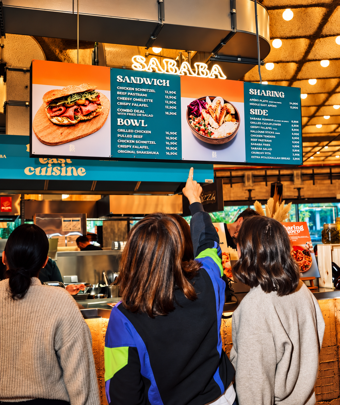 Guests ordering at the Sababa counter at Fox Brussels