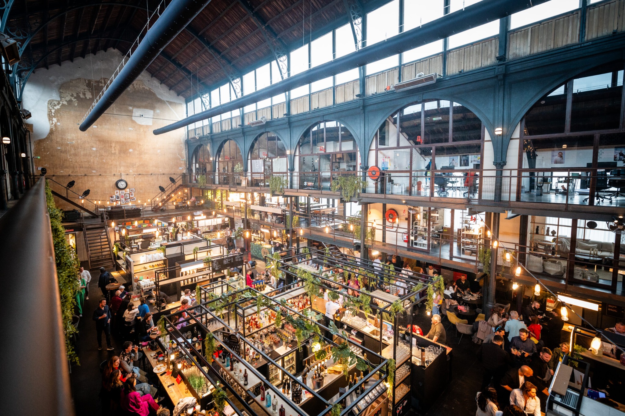 Interior of De Vleeshalle food hall in Mechelen